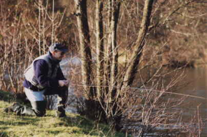  Jon Ponting fly fishing for grayling in River Barle at Carnarrvon Arms